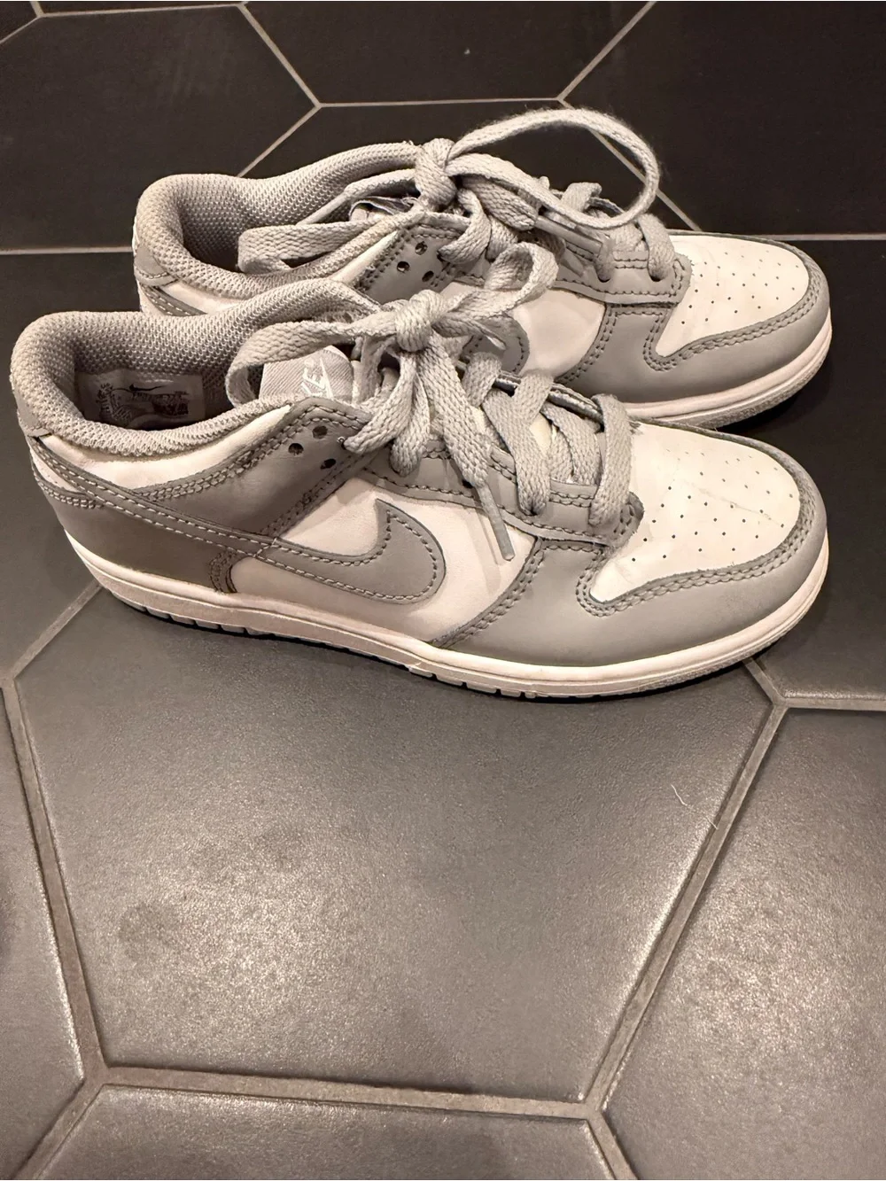Nike Kids White and Gray Low-Top Sneakers